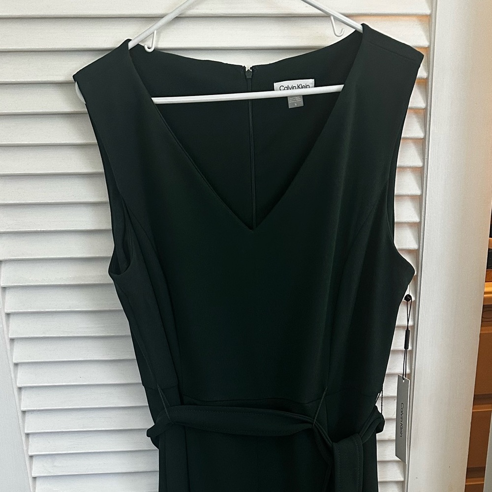 Calvin Klein Women’s Green Jumpsuit Wide-Leg, Elegant Dressy One-Piece Size 16 - Picture 4 of 6